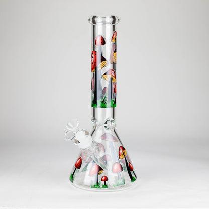 14" 7 mm Glass Bong With Magic Mushroom Design_7