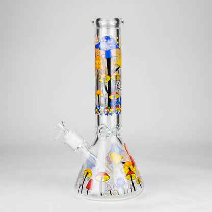 14" 7 mm Glass Bong With Magic Mushroom Design_9