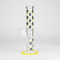 10" Color accented Staight Tube Glass Bong With Maple Leaf Design_8