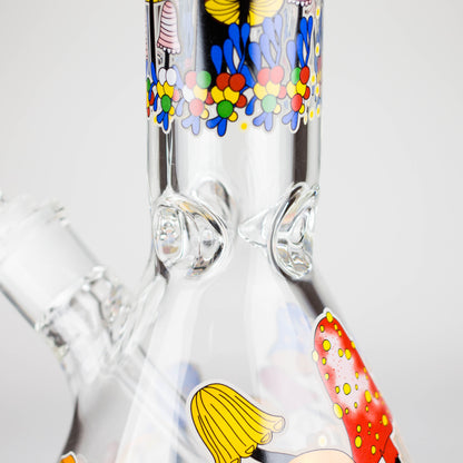 14" 7 mm Glass Bong With Magic Mushroom Design_11