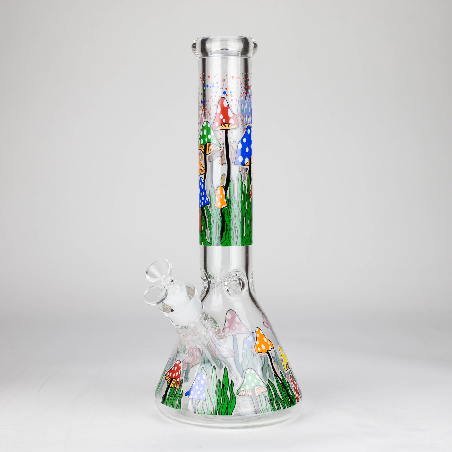 14" 7 mm Glass Bong With Magic Mushroom Design_5