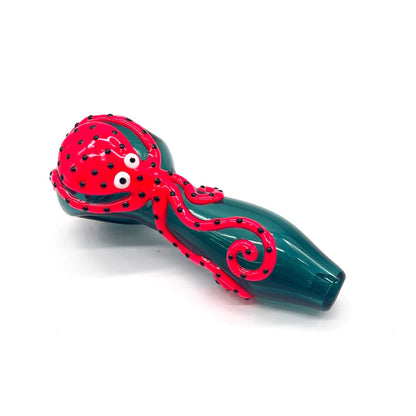 Octopus V2 Glow In The Dark Glass Smoking Spoon Hand Pipe_4