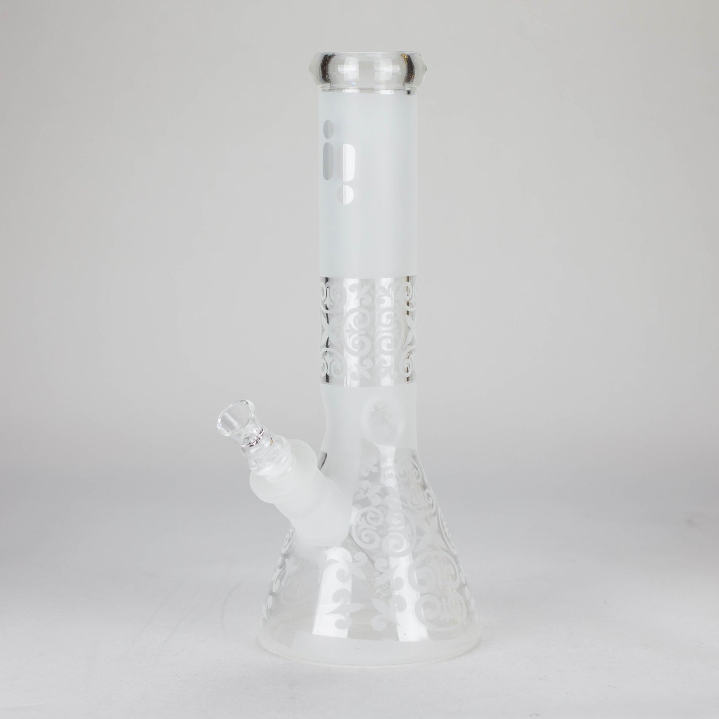 12" Frosted glass beaker water bong_0