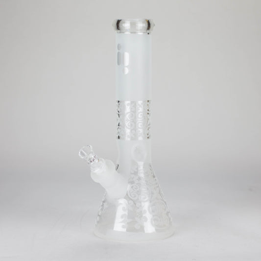 12" Frosted glass beaker water bong_0