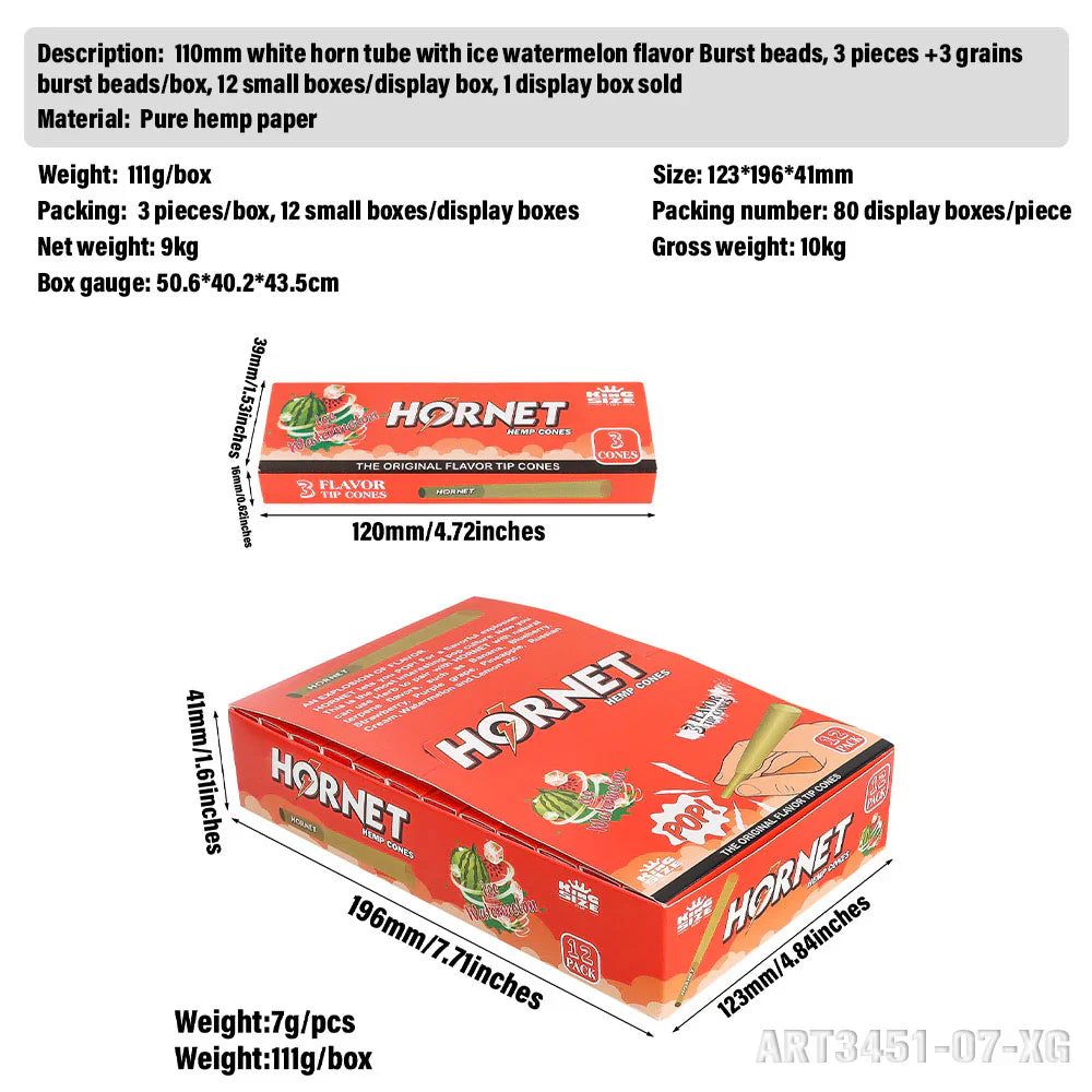 Hornet | King size (110mm) Flavor flavor Burst beads tip cones Box of 12_2