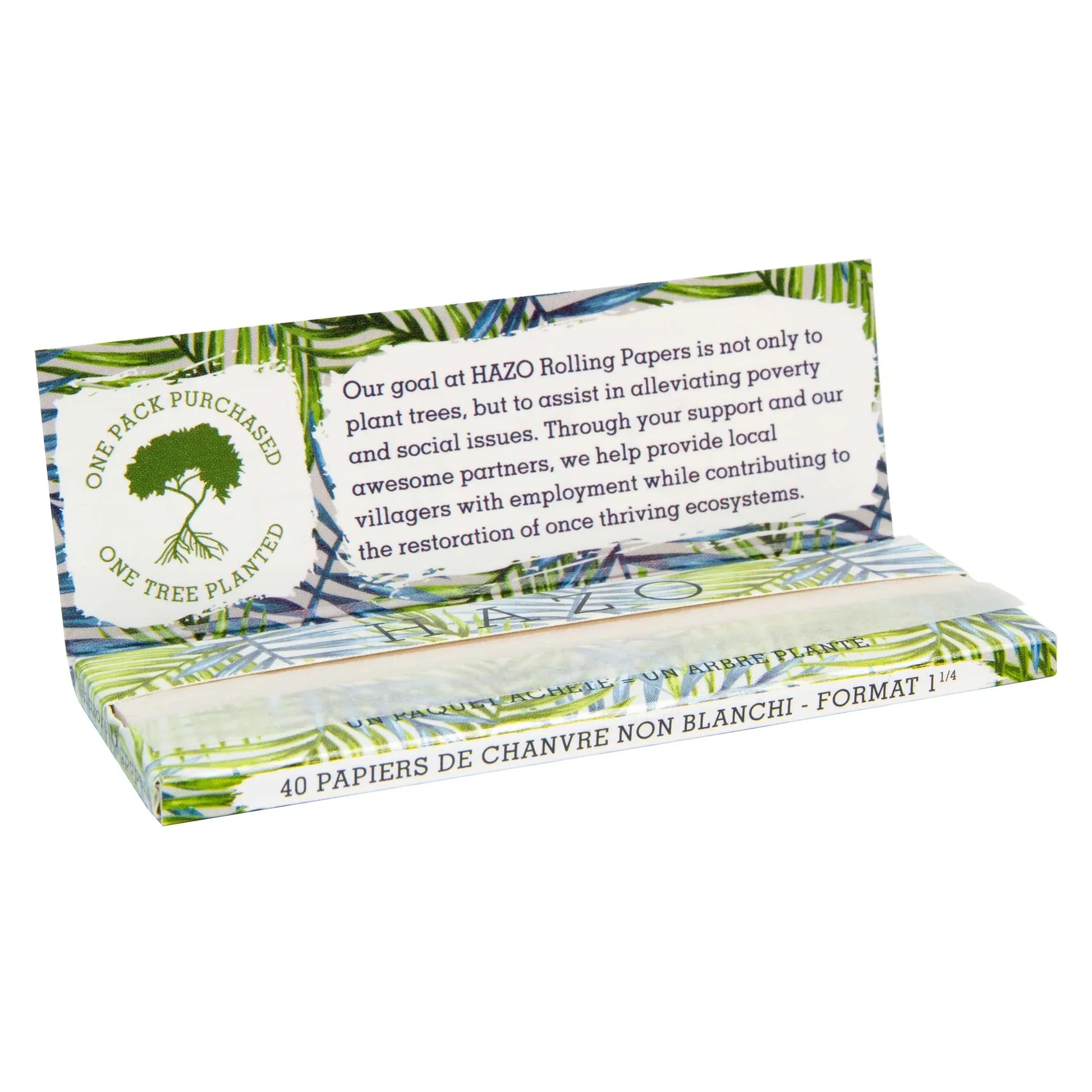 HAZO Hemp Rolling Papers | 1 1/4" - Full Display of 50x Booklets | Plants 50 Trees!_3