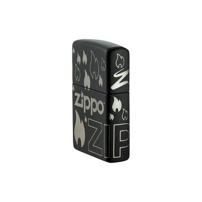 Zippo 48908 Black Matte Laser 360 Design_2