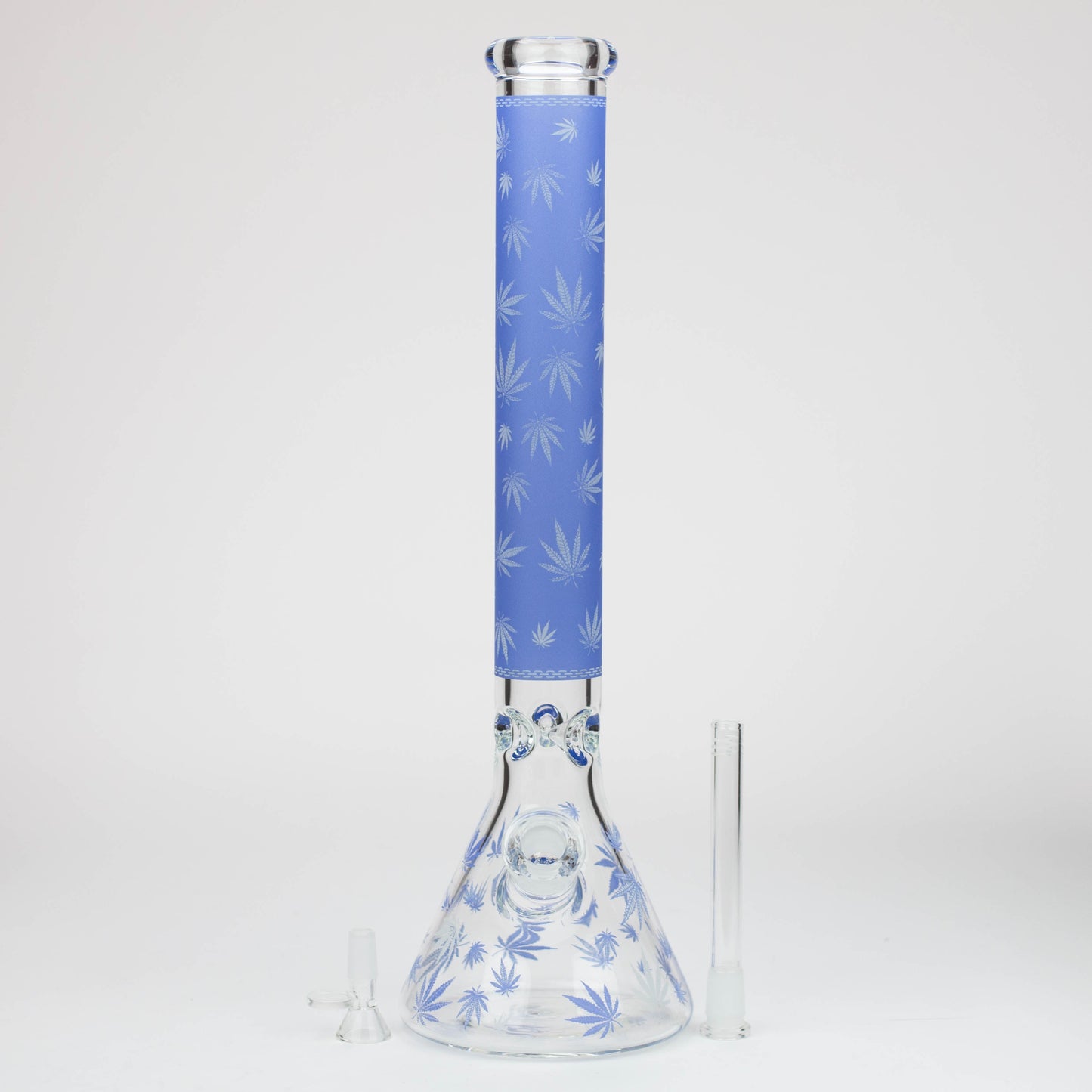 18" Leaf Glow in the dark 7 mm glass water bong_4