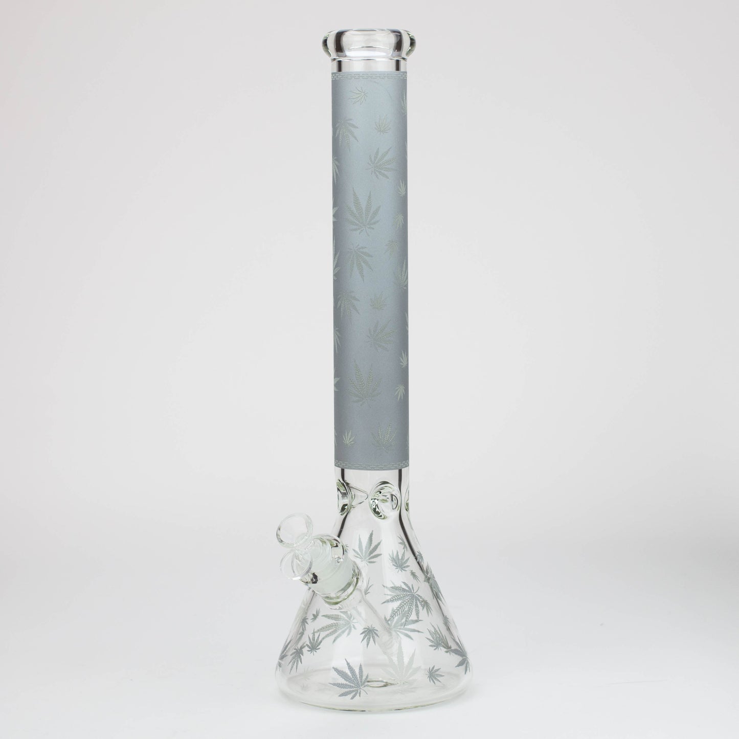 18" Leaf Glow in the dark 7 mm glass water bong_9