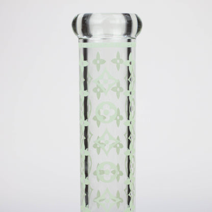 14" Luxury Pattern glow in the dark / 7mm / glass beaker bong [CH-107]_4