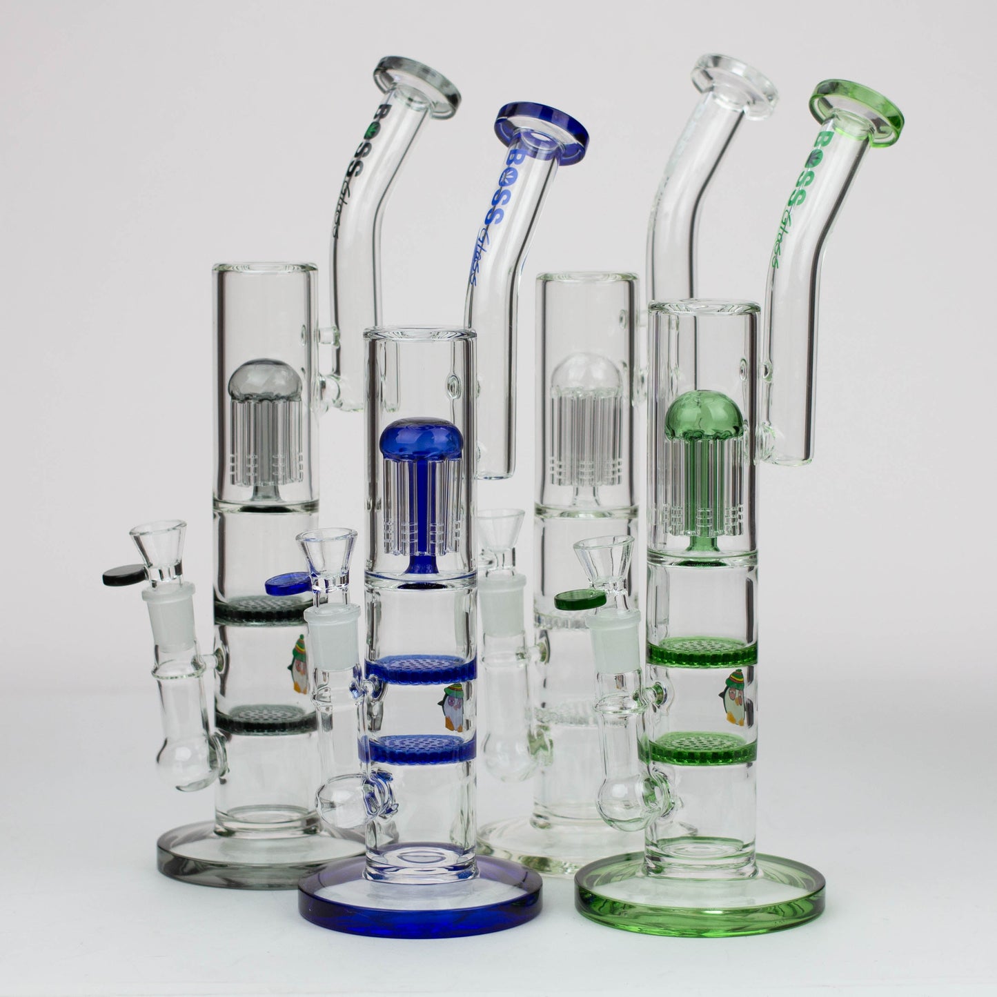 16" BOSS tree arm percolator and honeycomb diffuser glass bong [B8]_0