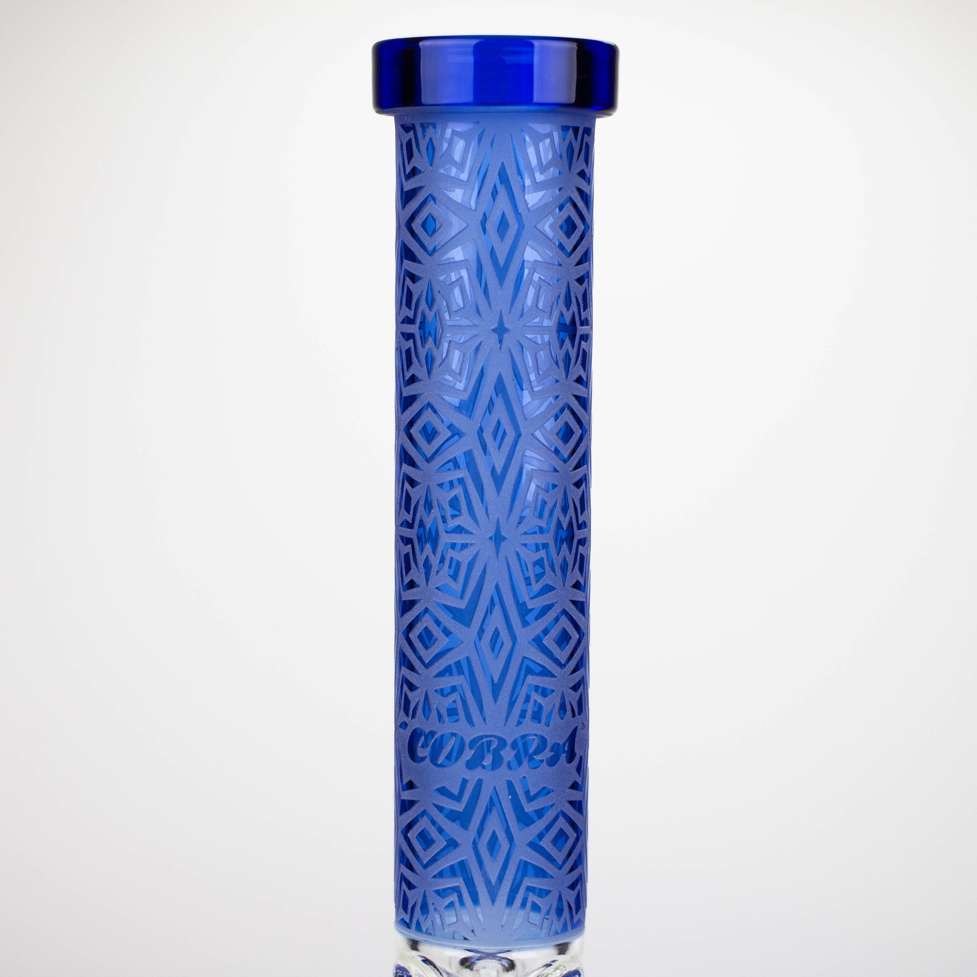 COBRA | 14" sandblasted geometric graphic 7 mm glass bong [YY01]_14