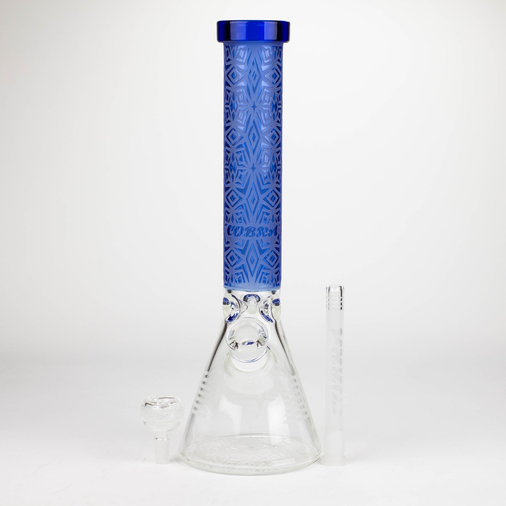 COBRA | 14" sandblasted geometric graphic 7 mm glass bong [YY01]_6