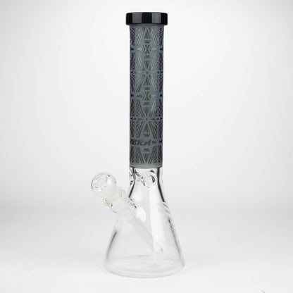 COBRA | 14" sandblasted geometric graphic 7 mm glass bong [YK08]_11