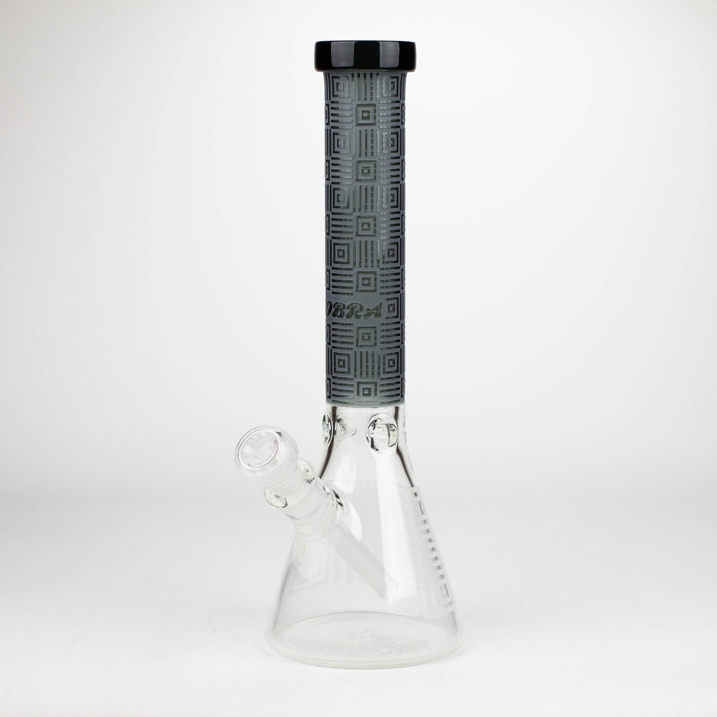 COBRA | 14" sandblasted geometric graphic 7 mm glass bong [YK06]_9