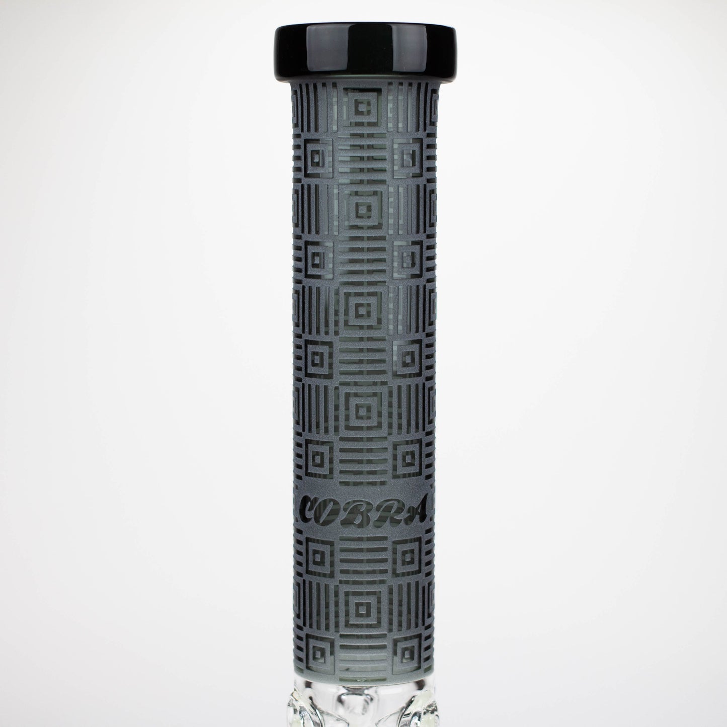 COBRA | 14" sandblasted geometric graphic 7 mm glass bong [YK06]_12