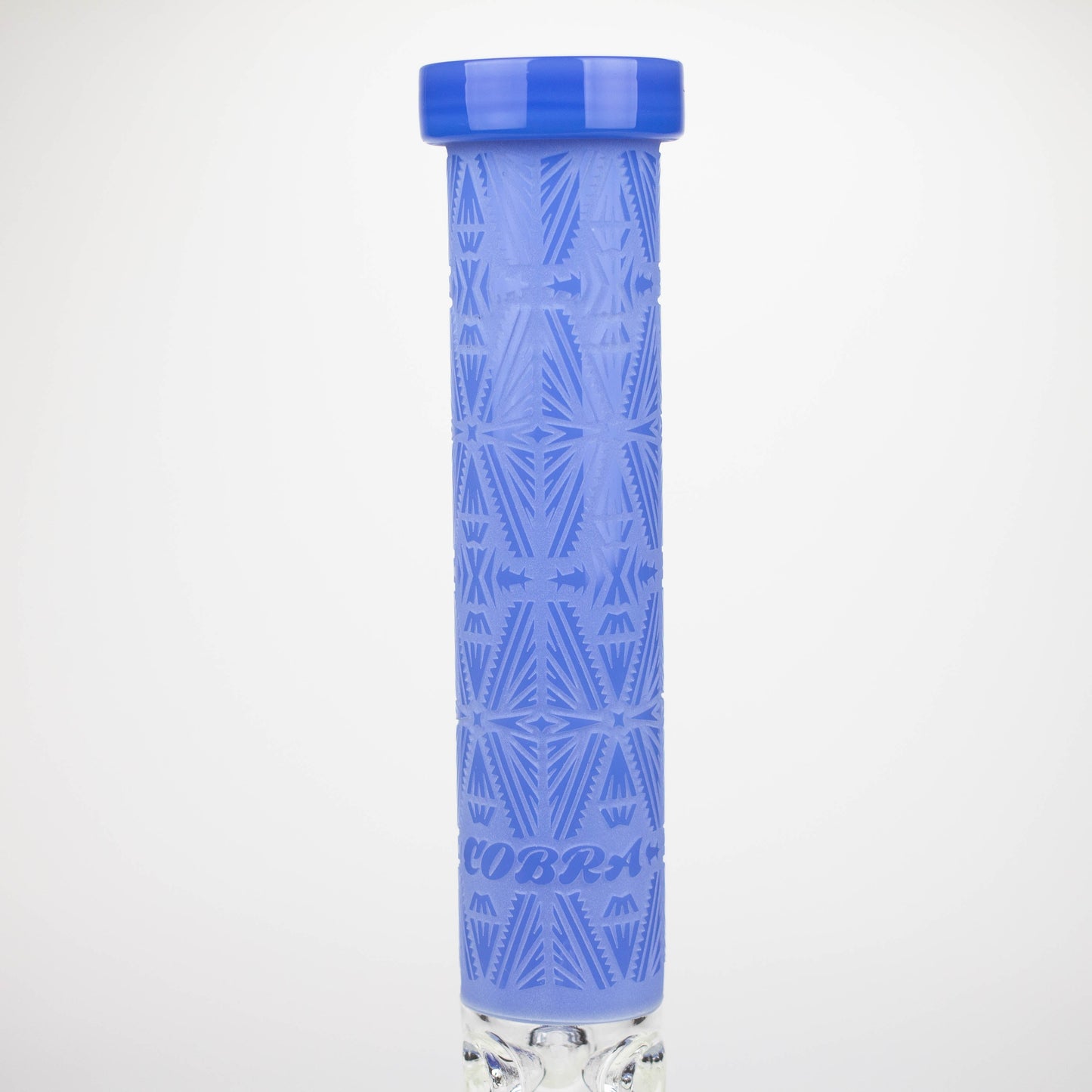 COBRA | 14" sandblasted geometric graphic 7 mm glass bong [YK08]_1