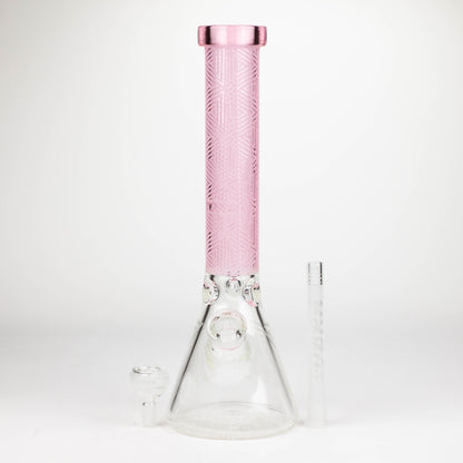 COBRA | 14" sandblasted geometric graphic 7 mm glass bong [YK05]_12