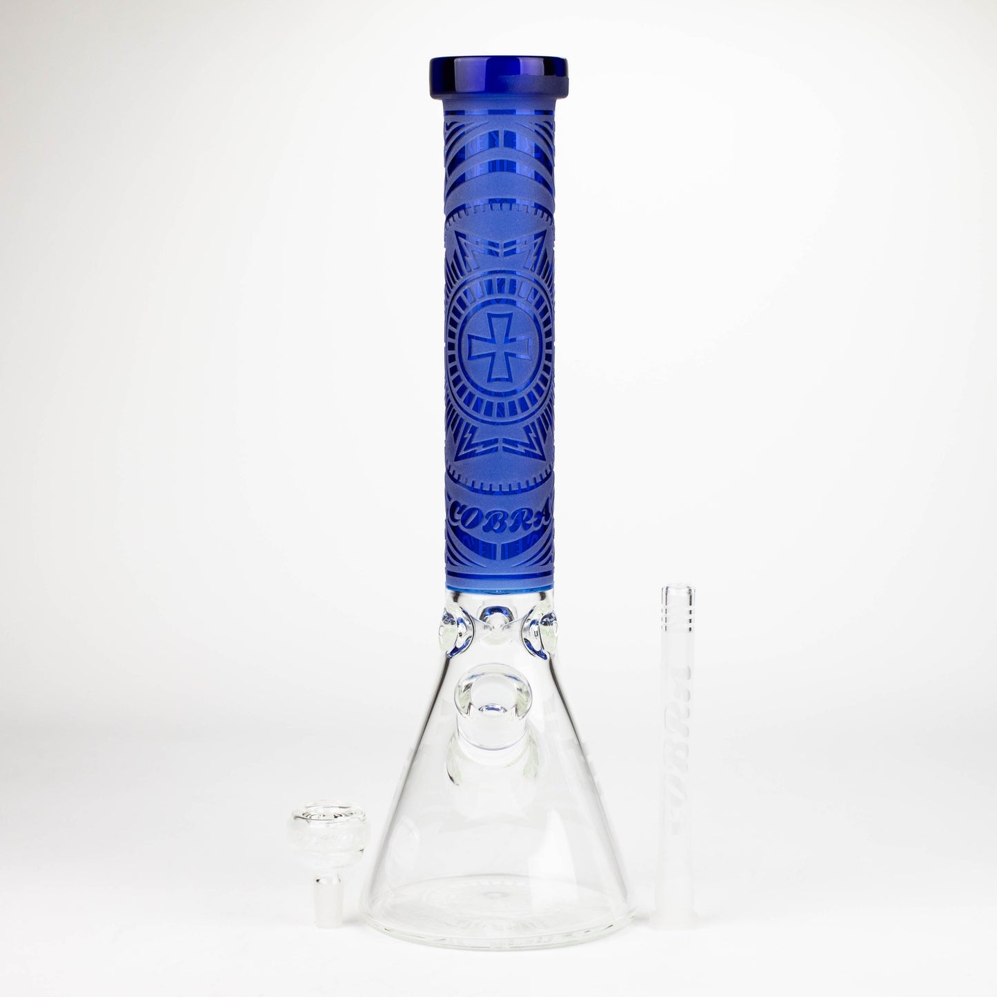 COBRA | 14" sandblasted geometric graphic 7 mm glass bong [YY03]_6