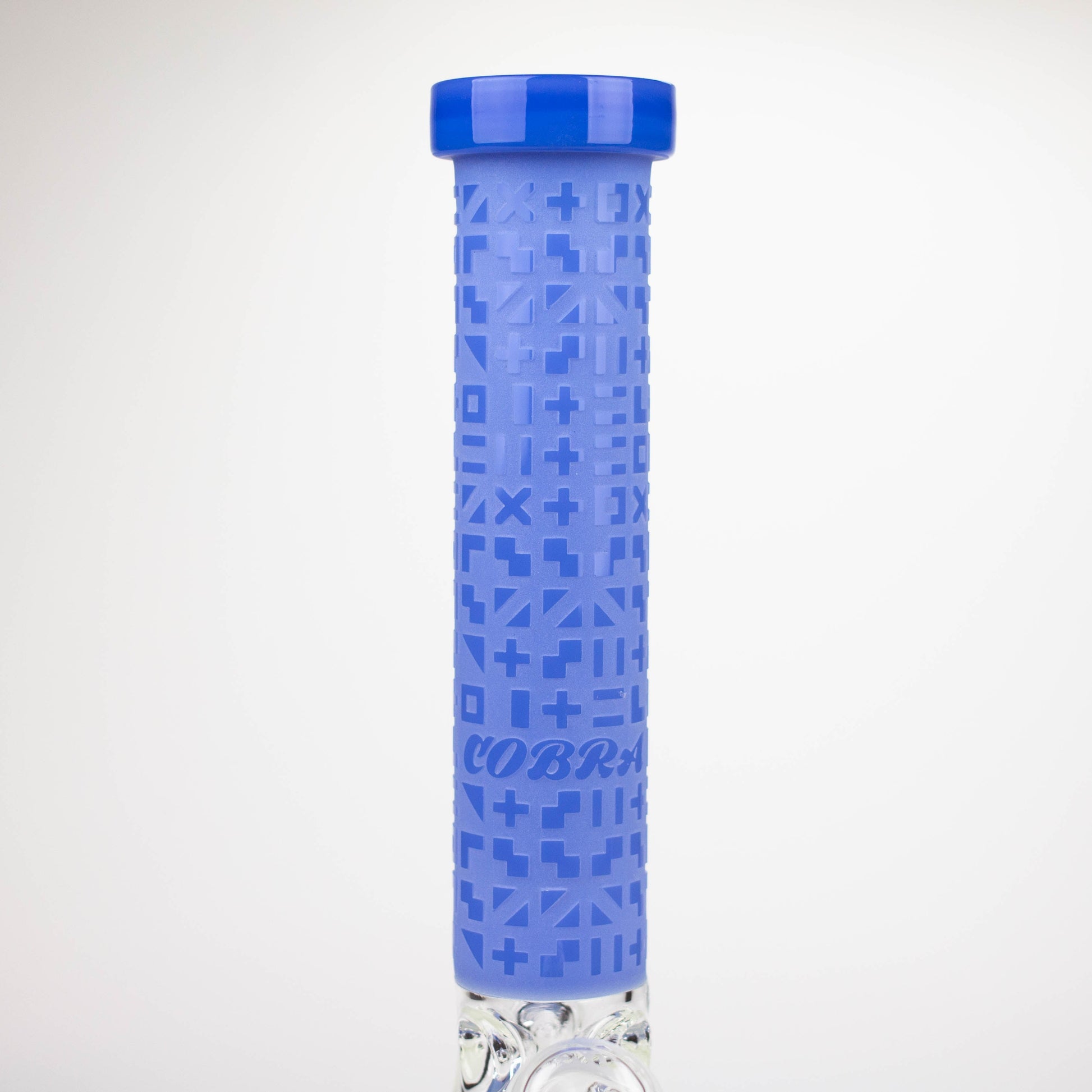 COBRA | 14" sandblasted geometric graphic 7 mm glass bong [YY02]_14