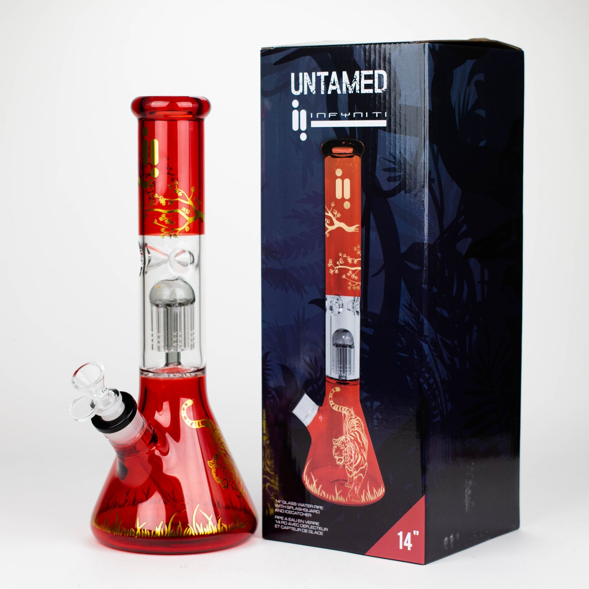 Infyniti | Untamed 14" 7 mm classic beaker water bong - Tiger [GP2019]_2