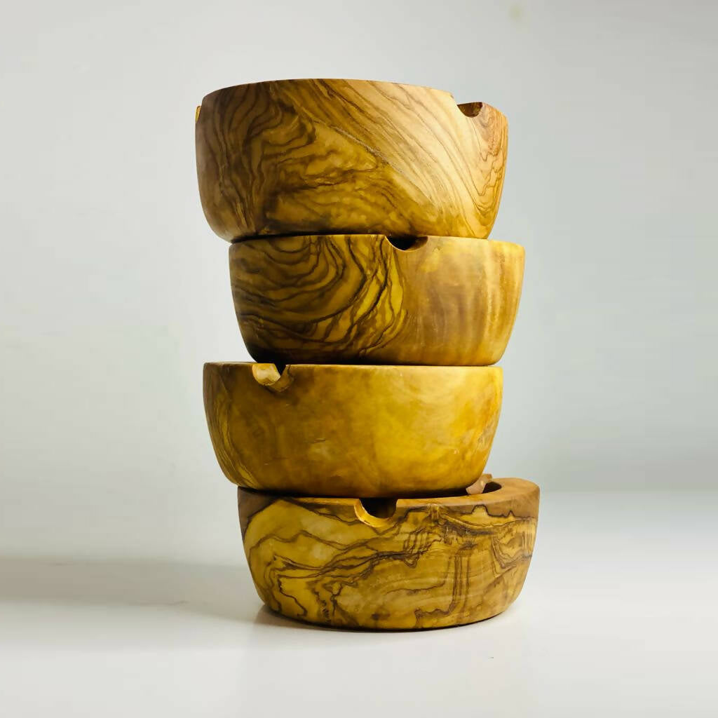 Olive Wood Ash Tray/Smoker's Gift_0