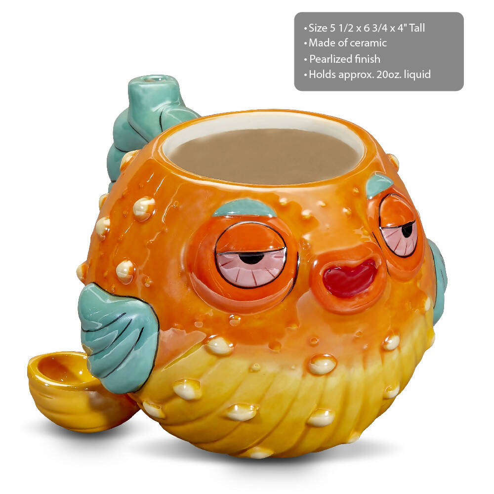 Stoned pufferfish mug pipe_3