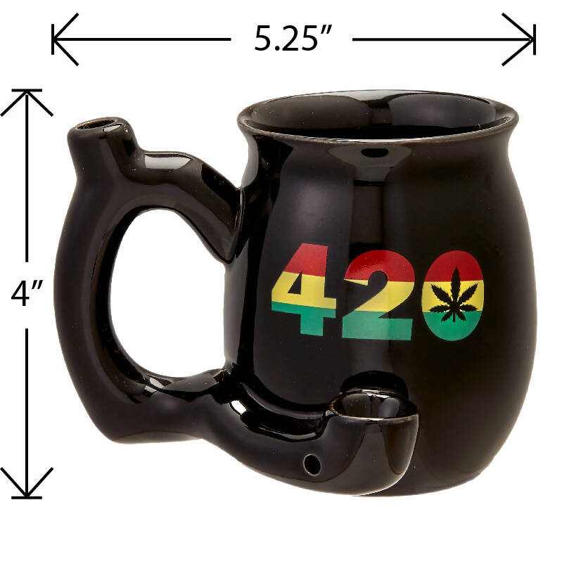 420 Mug - Black Mug with Rasta Colors_1